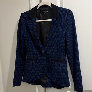 Nanette Lepore Blue and Black Patterned Blazer
